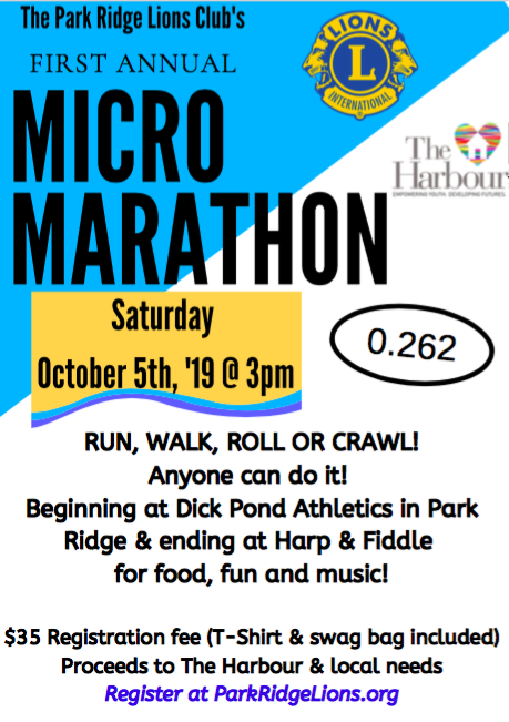 TheHarbour's tweet photo. Join us for the first annual Park Ridge Lion Club's #MicroMarathon! Register here: https://t.co/h1A31zPUBb https://t.co/myam1Wkv4O