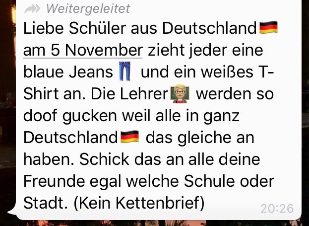 AxelTelzerow's tweet photo. Die modernen #WhatsApp Kettenbriefe tarnen sich wirklich perfekt 🤦🏻‍♂️😂

#LittleTechie #Klasse5b https://t.co/xrbhSXMTyg