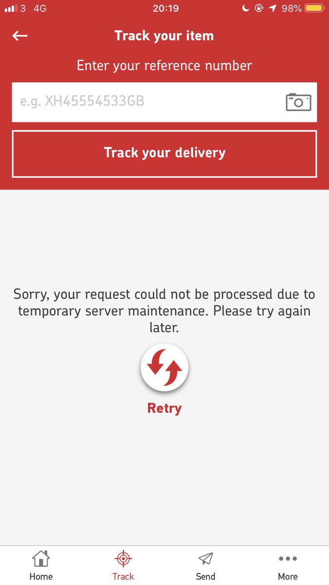 ccbcraig's tweet photo. @RoyalMailHelp I have been unable to use track and trace on the iPhone app for nearly two weeks. I have sent a message to app feedback but have not had a response. How do I get this problem sorted. Thanks? https://t.co/qZWOrnqkAs