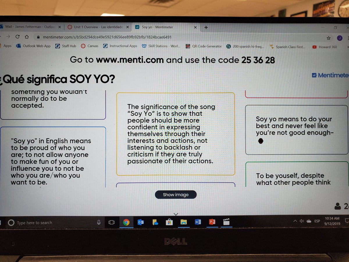 FettermanJM's tweet photo. Asking students to interpret the meaning of the Bomba Estéreo hit "Soy yo." Will use as guiding principles from which to frame our conversations on identity. #SoyYo https://t.co/pdJSlsmEyp