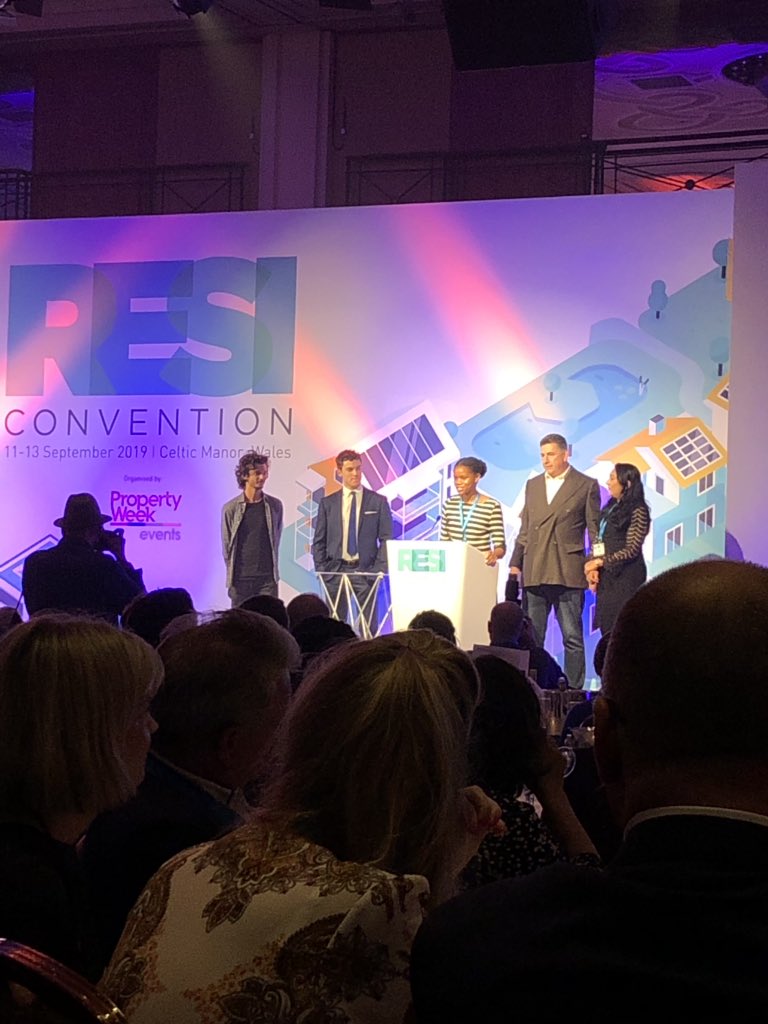 PropertyWeek's tweet photo. Congratulations to the winners of the 2019 Hackathon winners, Growth, who won with their fantastic idea of creating relationships through a mentorship scheme between the elderly and university students @auriensliving @bemyapp #RESIcon #RESIHackathon https://t.co/DwmHMWP46N