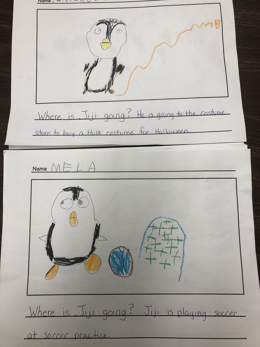 leigh_boland's tweet photo. During my lesson in a k class this week students asked me where JiJi is always going, I asked what they thought and a few shared ideas. This sparked a writing activity in Mrs. Lavin’s room and the results had me full of smiles. #STMathMA @MIND_Research @STMath https://t.co/yCqZfjLDam
