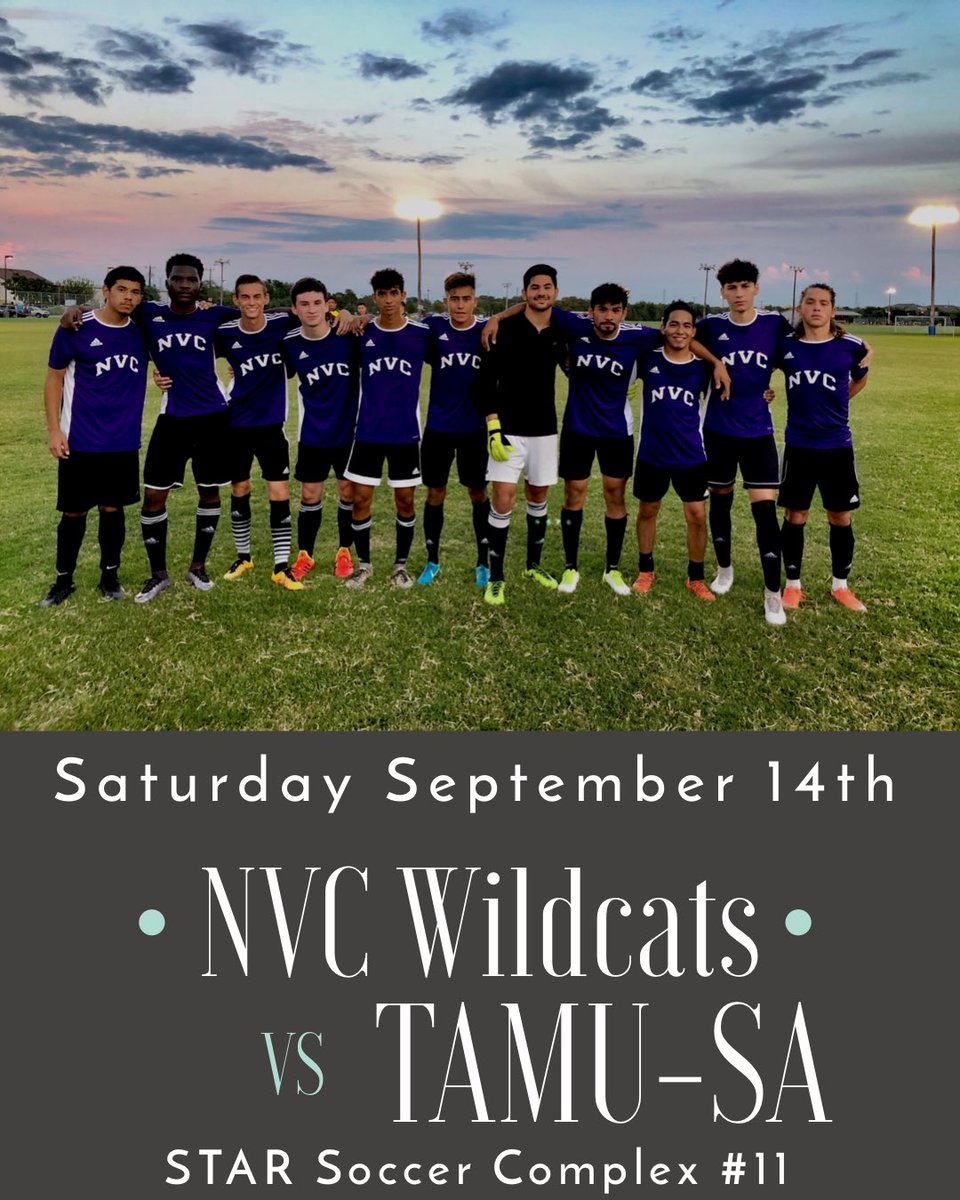 nvcsoccer's tweet photo. This Saturday! Hope to see some purple in the stands! Let’s go Wildcats! #nvcsoccer #northwestvistacollege #sananatoniosoccer https://t.co/xxvuSLGWuA