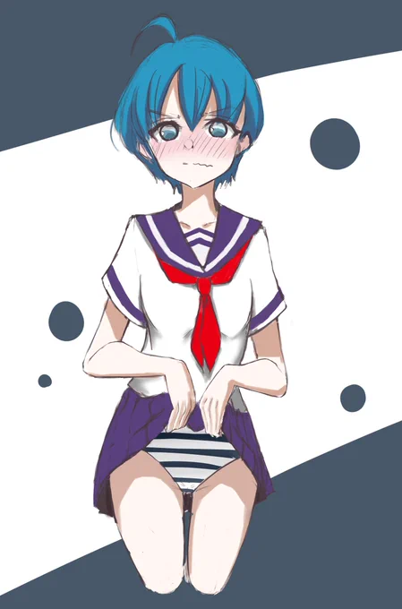 ねれないので去年かいたおパンツイラストのリメイク。 