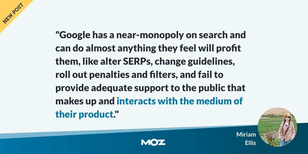 FiveQuidExpert's tweet photo. An Agency Workflow for Google My Business Dead Ends: Posted by MiriamEllis There are times when your digital marketing agency will find itself serving a local business with a need for which Google has made no apparent provisions. Unavailable categories… https://t.co/B6rkC97Ch2 https://t.co/gz5PoFKJxn