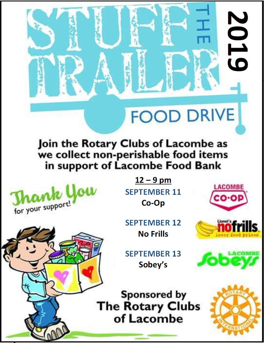The time is NOW to fill up the trailer for the #LacombeFoodBank! 

Join us at #LionelsNoFrills until 9 pm and <a href="/sobeys/">Sobeys</a> tomorrow!