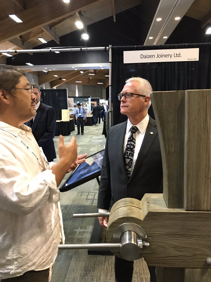 DonaldsonDoug's tweet photo. Pleasure opening #BC_Wood Global Buyers Mission @ Whistler Conf Centre. BC value-added manufacturing sector on full display to buyers from 20 different countries. Our government supports this event through our market development agency Forest Innovation Investment #bcfii #bcpoli https://t.co/Ht7Ob0dH7a