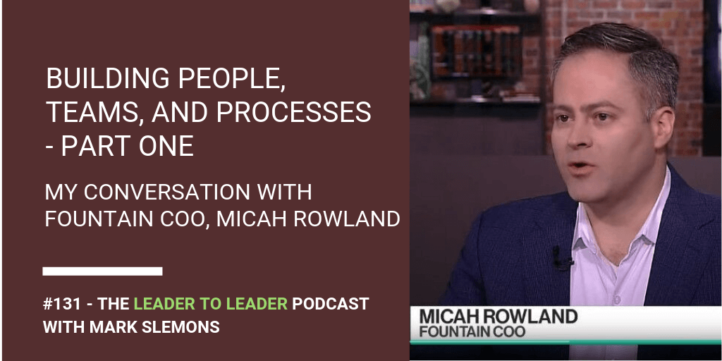 MarkSlemons's tweet photo. Part One of my conversation with Micah Rowland, COO at @Fountain_Inc. Over 17 years, Micah has worked with companies of all sizes and learned how to solve the most challenging problems. Don't miss this! #Leadership #success #grow #mentor #buildingteams https://t.co/YRgkGJCrP3 https://t.co/c4ZsrSOA1T