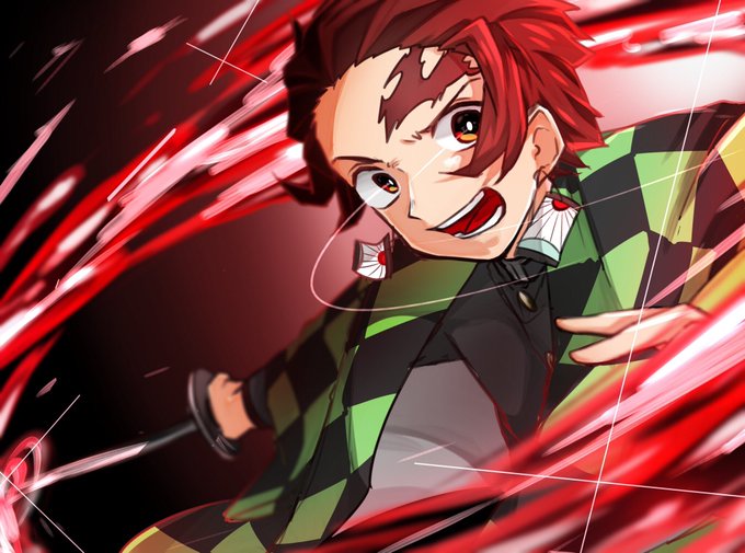 うまさんがTwitterに投稿した竈門炭治郎(鬼滅の刃)のイラスト。