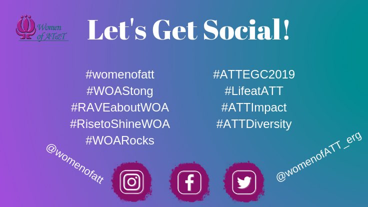 WomenOfATT_EG's tweet photo. Let’s get Social! 
We can’t wait to see all your 🤳🏾’s!!!!!! Make sure to tag us and use the hashtags for a retweet!! 

For the RAVE Event use 💜#womenofatt #RAVEaboutWOA https://t.co/km1bAROrm9