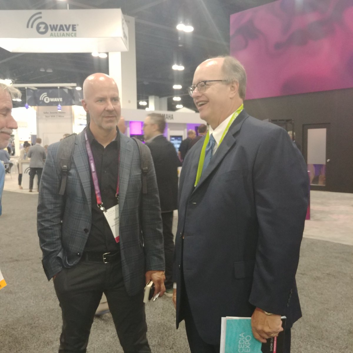 PHA_Alliance's tweet photo. Our Dennis Holzer catches up with @glowacki_jeremy from @ResTechToday about A2V & new vendors @KLHrules & @power_shades #cedia19 #cediaexpo #audii #homecontrol https://t.co/um64bL9q1K