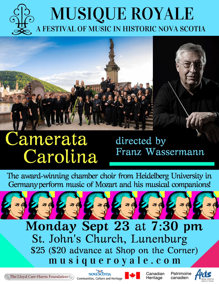 MusiqueRoyale's tweet photo. The award-winning and internationally respected chamber choir of Germany's Heidelberg University perform music of Mozart and his musical companions in Lunenburg on Monday Sept 23! https://t.co/KGxOskjuGo