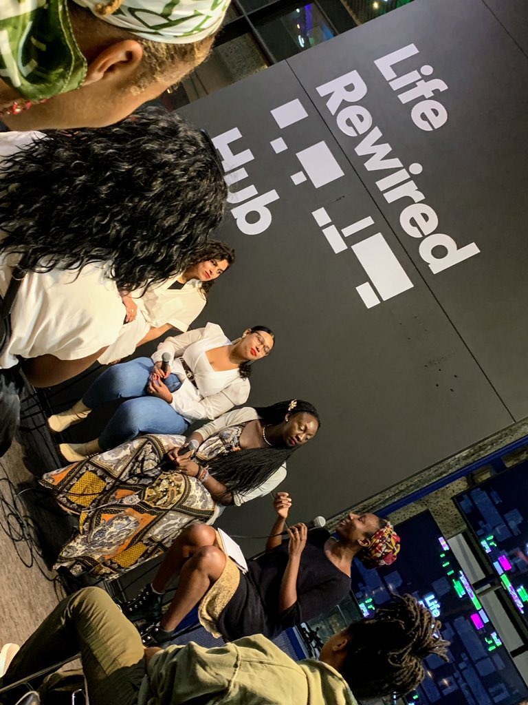 JonesOviawe's tweet photo. Intriguing conversations on black tech present and future. Thanks to the panelists - black women in tech and creatives @hyphen_labs @NephertitiOh @Temi_Oh - A vibe called tech and @BarbicanCentre #liferewiredhub https://t.co/lnVjcjqjnh