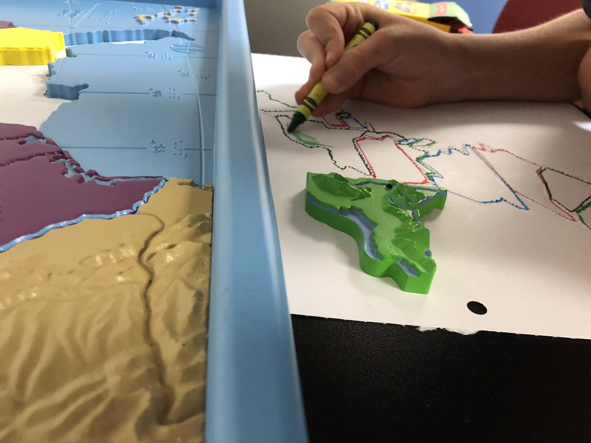 stacey_tvi's tweet photo. 3D to 2D #tactilelearning while exploring the 13 original colonies in #SocialStudies #braille #tactileGraphics #ECCforVI #TactileMap #VisualImpairment #CISDCoverStory @Coppellisd https://t.co/BwkcvIA4Tp