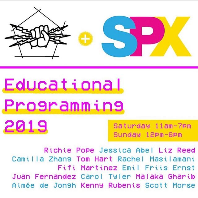 See you this weekend at @spxcomics 💐 Join @juan.jose.fernandez and the Comics Workbook gang for a series of workshops featuring hands-on instruction from some of the most talented makers of independent comics. ⚡️⚡️⚡️ We’ll be in the Glen Echo room…

📸 instagram.com/p/B2UtRCpj0Lc/