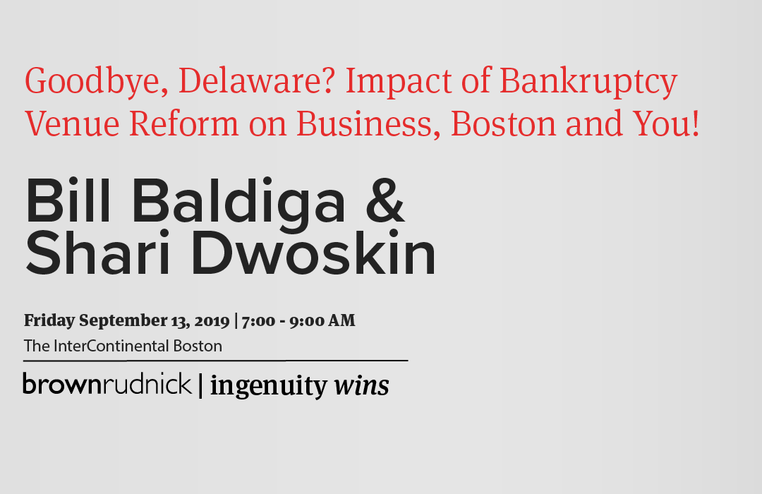Don't miss our CEO, Bill Baldiga, as he joins an all-star panel discussing bankruptcy venue reform TOMORROW. The panel is also being moderated by Brown Rudnick's Associate Shari Dwoskin. See more details here: bit.ly/2ZlWYxq <a href="/TMAnortheast/">TMA Northeast</a> <a href="/TMAGlobal/">TMA</a>
