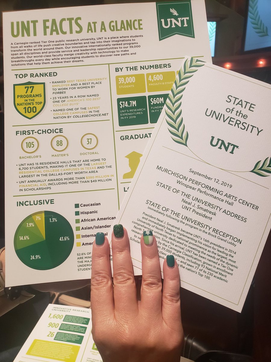 UNTadmissions's tweet photo. We're so excited to be at the State of the University today with @UNTPrez!

This has definitely been a record breaking year and there are only great things ahead!

#IAmUNT #UNTStateOfU https://t.co/VodPWYxK1F
