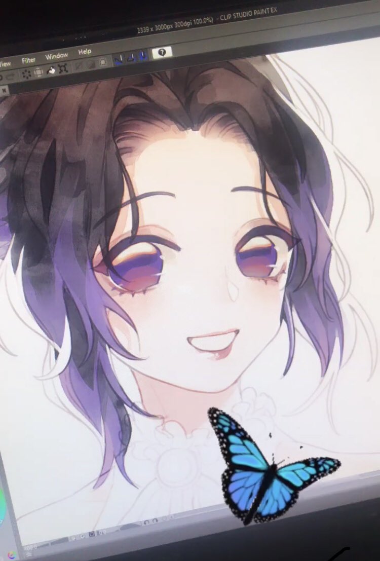 Mint Tan Comms Closed 鬼滅の刃 胡蝶しのぶ イラスト Kimetsunoyaiba Kochoushinobu