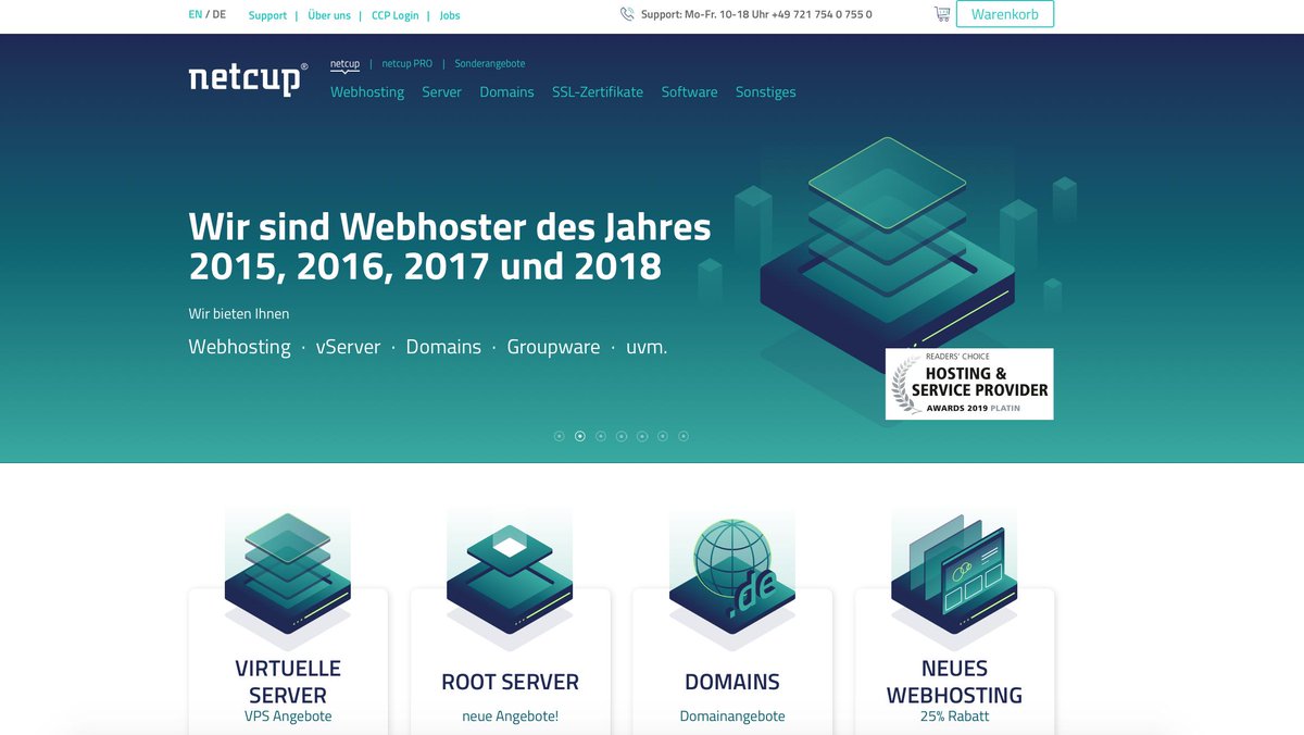 wp_hostingguide's tweet image. Mitbekommen: Der Karlsruher Hoster @netcup hat im Juli ein Redesign seiner Seiten durchgeführt. Durchaus gelungen, wie wir finden. #webhosting #netcup #HOSTING