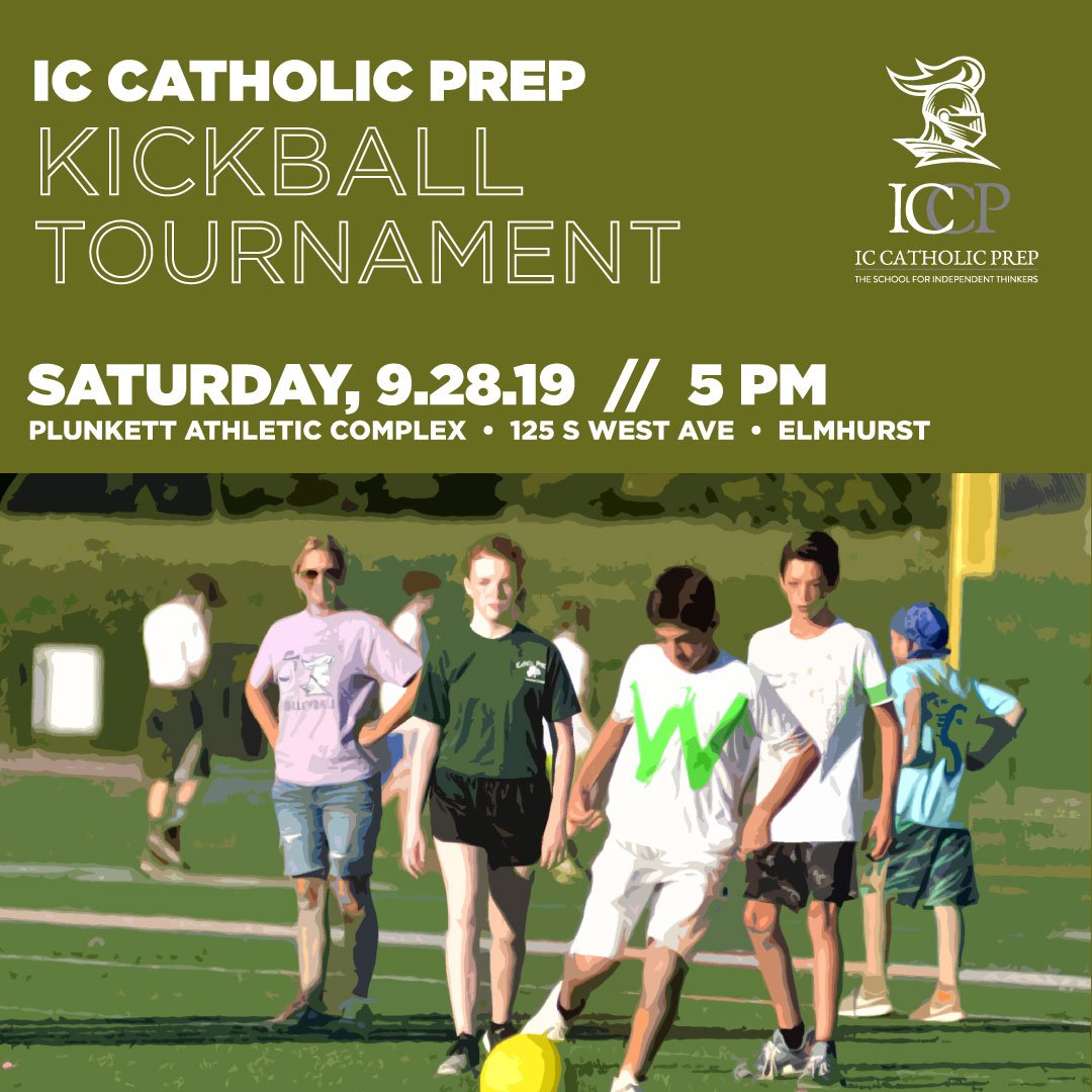 ICCatholicPrep's tweet photo. Annual Kickball Tournament is Saturday, 9.28 // 5PM at Plunkett Athletic Complex

WHO: 6th, 7th &amp; 8th Grade Students are eligible.
COST: $5 per player
REGISTER: https://t.co/HP3a0FNpQQ

@ICCPKnights https://t.co/FUs0L43DiF
