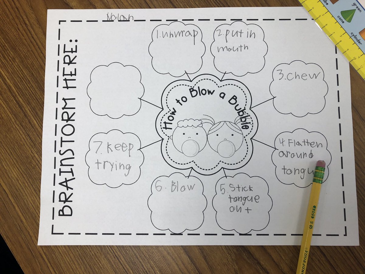 mcdowellm22's tweet photo. Bubble gum and writing?? Yes, please!  We went through each step of how to blow a bubble and jotted notes on our organizer so we can write a How-To paragraph tomorrow.  #PanthersEngaged #BubblesGalore https://t.co/kr0lbGDC1o