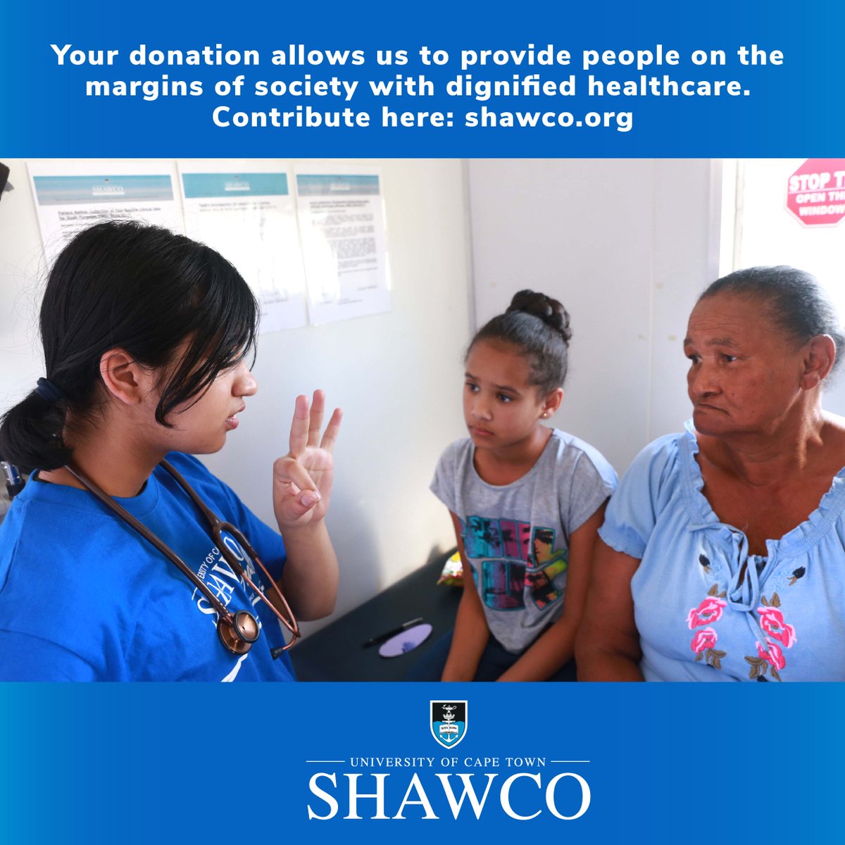 Your donation allows us to provide people on the margins of society with dignified healthcare. Your once-off bulk donation, will ensure that we continue to provide these services in our townships. Contribute here: shawco.org/donate-2/