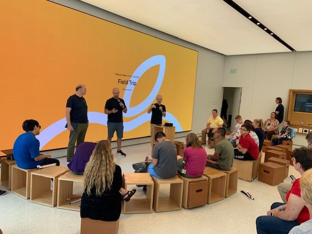 InReturnStrat's tweet image. The future of music happening today at Apple Field Trip event, with students from Kansas School for the Blind showing how it's done in Garage Band.
