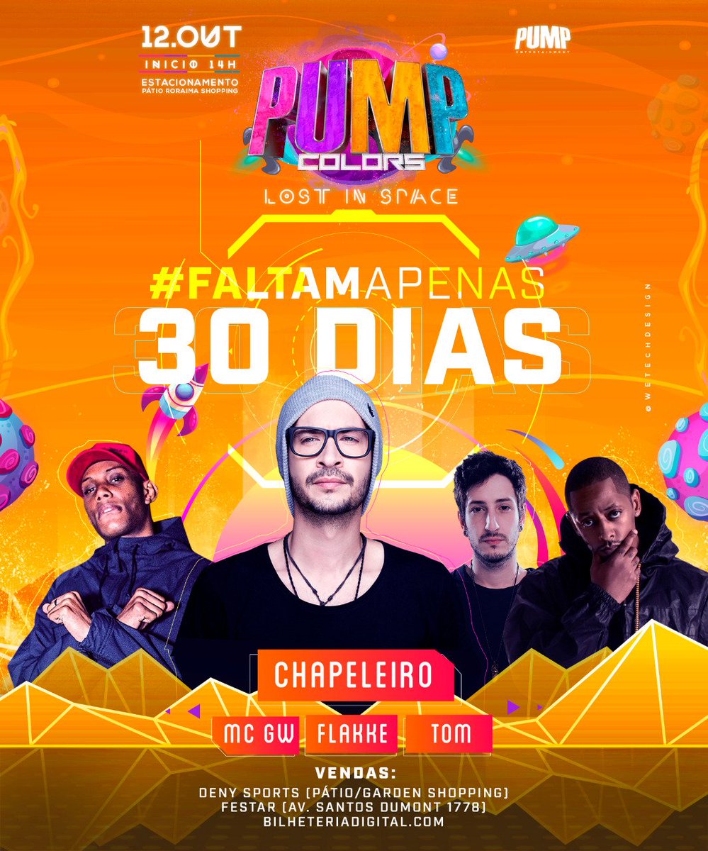 pumpboavista's tweet photo. Estamos chegando!!

Aproveite os valores do 1º lote e compre já teu ingresso (meia entrada):

- Terra: R$45;
- Marte: R$65;
- Júpiter (+18): R$105 (open de água, cerveja e refri das 14/18:30h).

Pontos de vendas:
- Deny Sports;
- Festar;
- https://t.co/LC3kxAq1JS https://t.co/LKedergoxZ