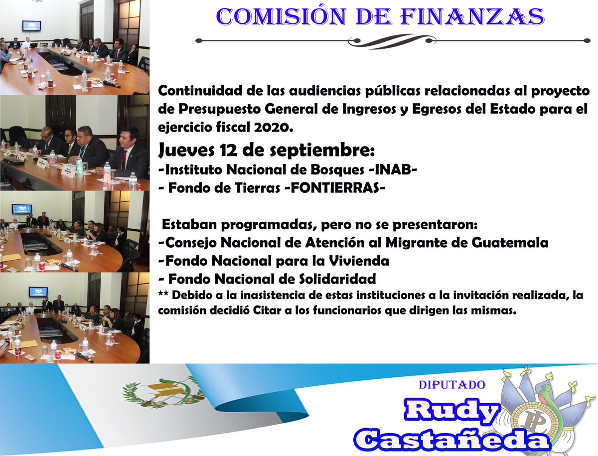 #VicePresidenteComisiónDeFinanzas Continuidad  de audiencias por el Proyecto de Presupuesto 2020
<a href="/BancadaUcn/">Bancada UCN</a>