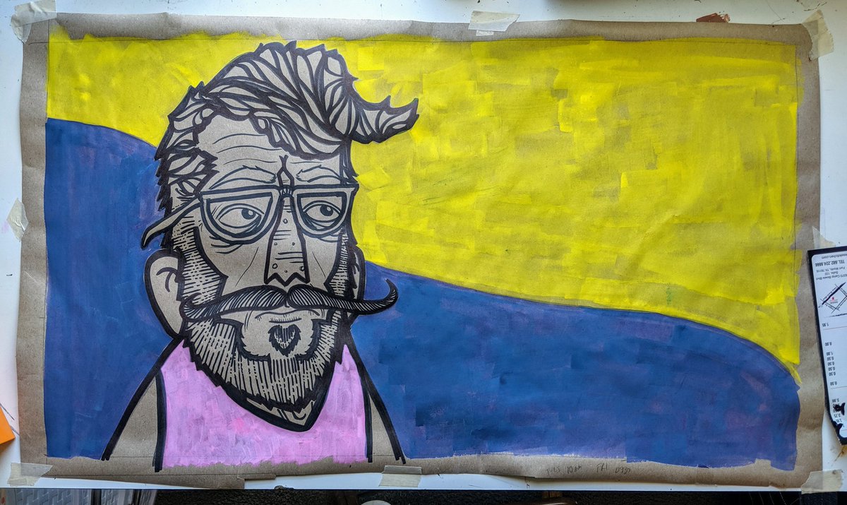 ElBorrachon13's tweet photo. We have some color!!! #philmartinezart #repurposedartsupplies #recoveredpaper #fortworthartist #independentartist #oddermoniker #paint #sharpieart #createcreatecreate #makemoreart https://t.co/myhDOJxwyw
