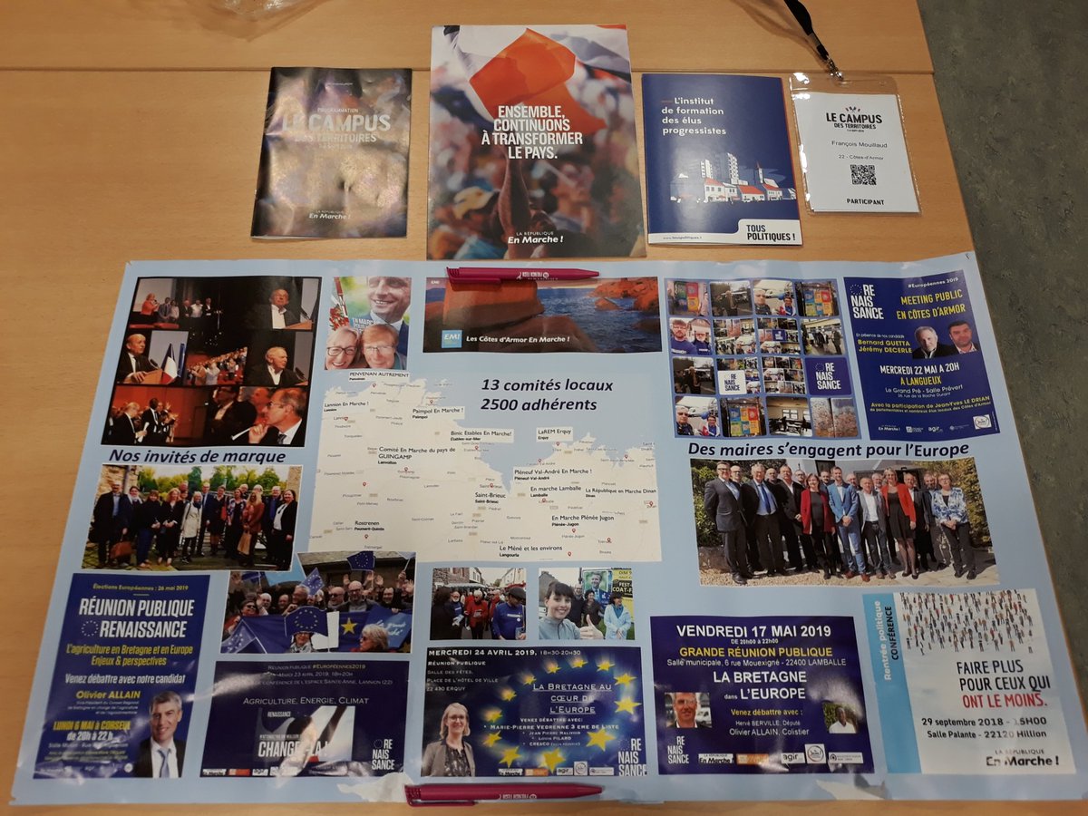 EMLannion's tweet image. Ce soir à #Lannion, notre animateur @FMouillaud22 faisait revivre le #CampusLaREM. 2h30 de restitution, accompagnées des douceurs du stand Bretagne, ont permis aux adhérents, réunis autour @GaelCornec, de prendre la mesure de @enmarchefr: un mouvement décidemment différent.