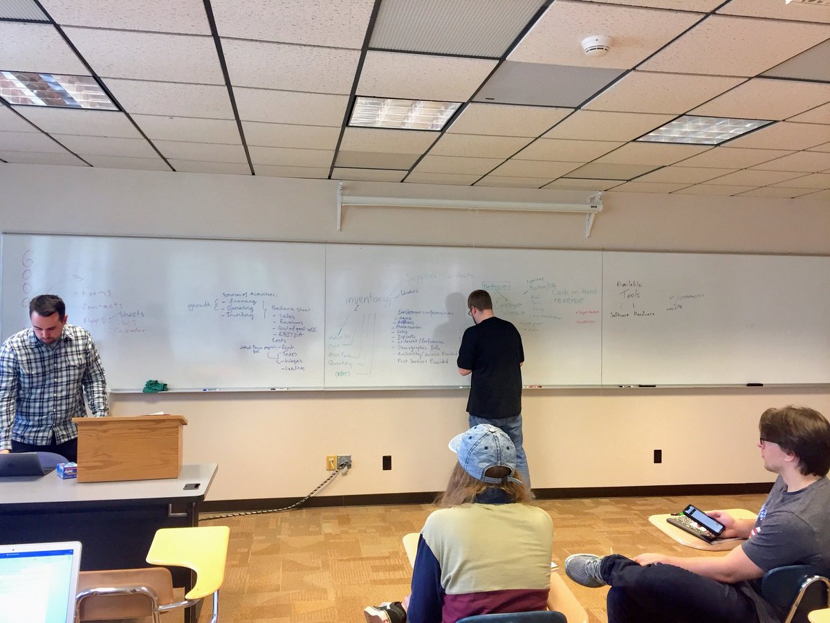 BportCompSci's tweet photo. Check out what's happening in CIS-487 #IT4D: @Brockport Seniors brainstorming strategies to assist local community partners with #technology solutions. #HighImpactPractice #ServiceLearning #EngagedLearning https://t.co/enwbgiDztH