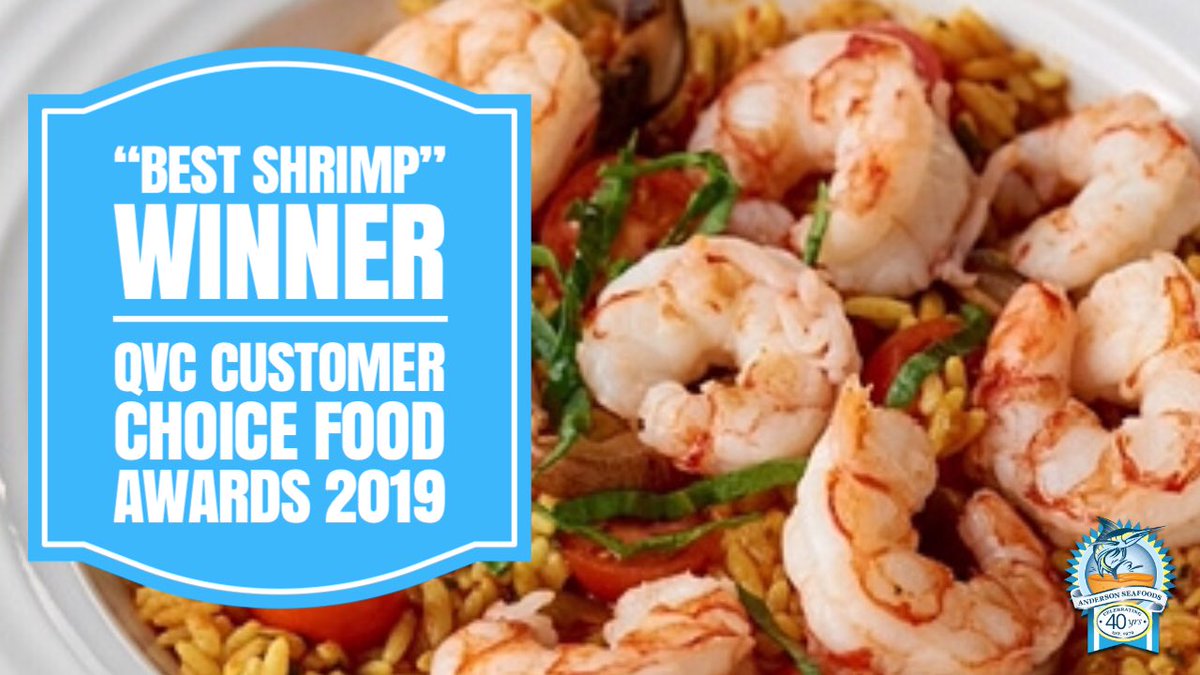The votes are in and Anderson Seafoods is proud to announce our Patagonia Shrimp has taken home the 🥇 for the QVC Customer Choice Food Award “Best Shrimp!” 🏆🦐 Thank those of you who voted and love our products! Your continued support has brought us to where we are today!!