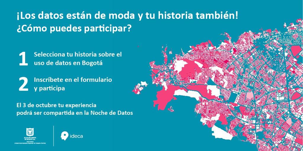 CatastroBogota's tweet photo. 🤓#ÚltimaSemana l Estamos a pocos días de cerrar nuestra convocatoria #NochedeDatos.
Si aún tienes una experiencia con datos que contarnos, llegó tu momento. ¡Queremos conocer tu historia! Regístrate aquí https://t.co/c0hynXC9DX y participa en nuestro próximo encuentro de datos https://t.co/9OlojhBkNR