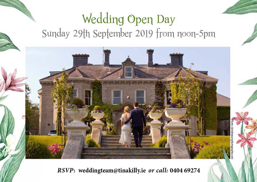 Planning your special day? Join us on the 29th September for our ‘Wedding Open Day’ &amp; let us show you around #TinakillyHouse 🎊🦋🌳❤️👩‍❤️‍👩👨‍❤️‍👨💑 🌸 🌳