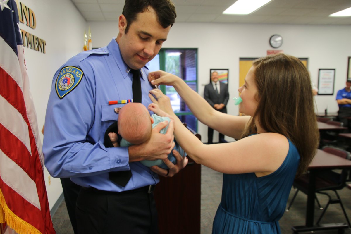 LakelandFD's tweet photo. #Congratulations to the department's newest #DriverEngineer. Jesse Baldwin was promoted in a ceremony held earlier today in the company of family & colleagues. See & learn more @ https://t.co/YeUAIOHli2.
#LKLD #Lakeland #LakelandFireDepartment #Promotion https://t.co/X87nbY4qGl