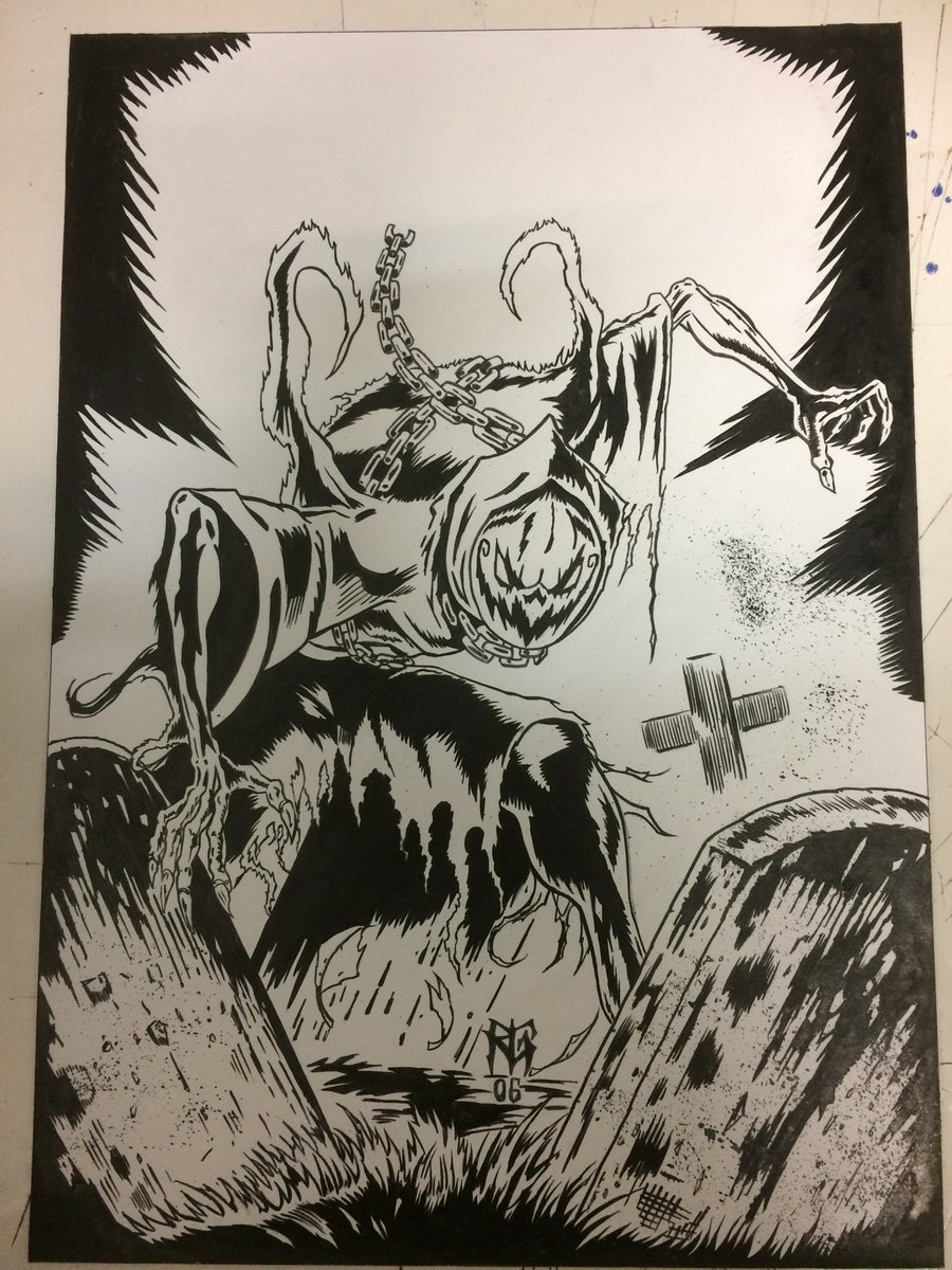 RaulGonzalezBCN's tweet photo. Old drawing made with ink on paper. #horrorart #comicbookart #horrorcomic #penandink https://t.co/E7pj1P9kHG