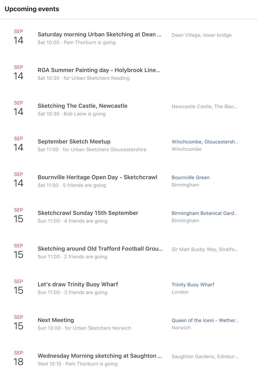 JeanEd70's tweet photo. Lots of #urbansketchers events in the UK this weekend! 
https://t.co/3372u6Uulu
@urbansketchers @USKNorthampton @SketchBrum @USK_Cambridge @USKStoke @uskoxford @UrbSketchLondon @RdgSketchers @MCR_UrbanSketch https://t.co/zi5XwJWIsq