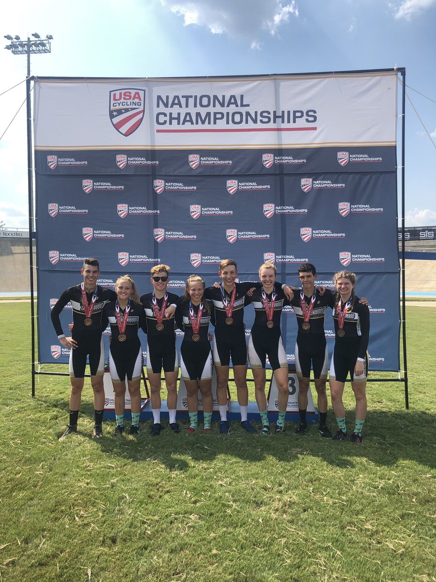 Both our Men’s and Women’s Team Pursuit placed 3rd at Collegiate Track Nationals! #Lindenwood #cycling