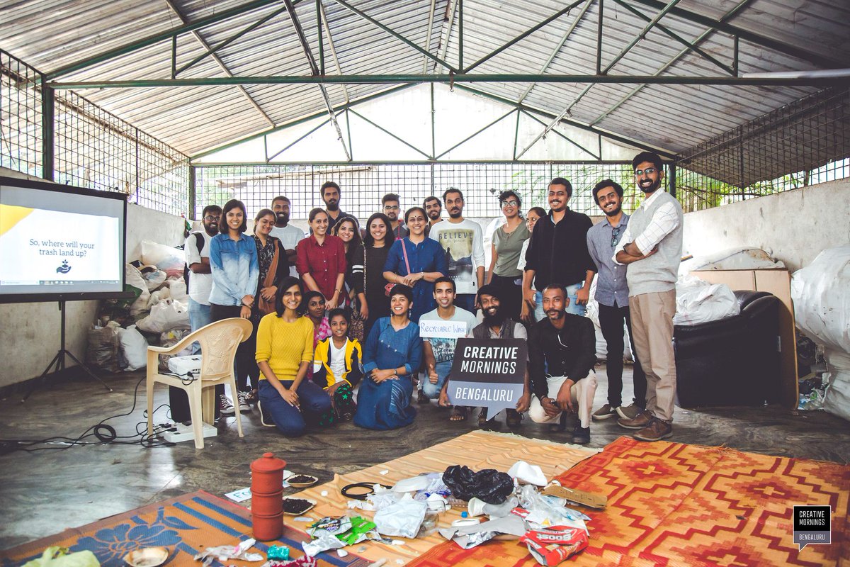 creativemorning's tweet image. Wow! Our @cmbengaluru chapter learned about trash (literally!) for their #CMjustice event. They invited Shipra Agarwal from Skrap, a Mumbai-based social enterprise that helps organizations and individuals implement zero waste practices.

📸See more: buff.ly/31iks3z