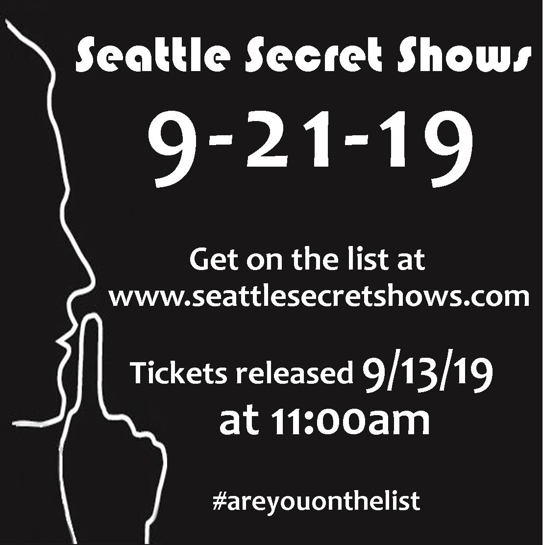 Our next Seattle Secret Show is 9/21 &amp; it's going to be AMAZING! We're so excited to have both these bands - plan to DANCE! Tickets go on sale to our email list tomorrow at 11:00am and are sure to go quickly. Sign up at seattlesecretshows.com to get on the list!
#areyouonthelist