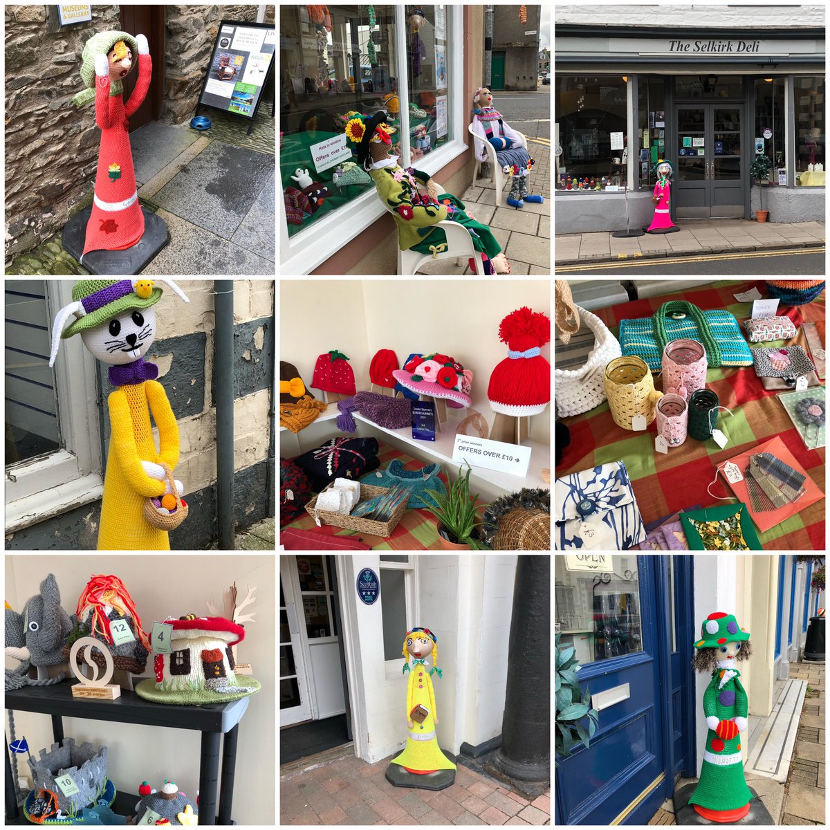 alliefoxmusic's tweet image. More #yarnbombing street art by the Souter Stormers, Selkirk knitters of great renown, lighting up the town with smiles. It’s all happening in town: Scottish Borders Walking Festival &amp;amp; @Kinnaris5 at String Jam Club @CountySelkirk on Sat &amp;amp; many other events. Check @borderswalking