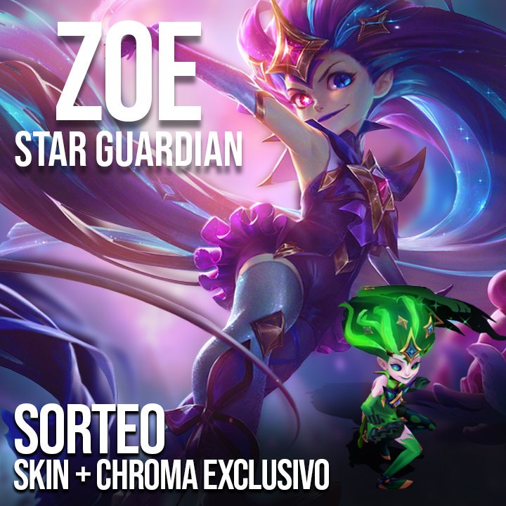 OnlyGerier's tweet image. 📢 SORTEO 5X CÓDIGOS DE ZOE STAR GUARDIAN + CHROMA EXCLUSIVO ÚNICO DE CREADOR DE CONTENIDO #LPP. Para participar:

💟 SÍGUEME @OnlyGerier
🔁 RT Y FAV

Código válido para LAN, LAS y EUW. Ganadores el 19/09/19.