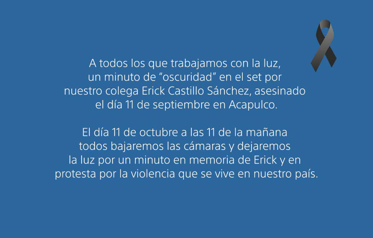 AMC_Cinefoto's tweet photo. En memoria de nuestro colega Erick Castillo Sanchez. Compartamos esto a toda la comunidad artística. https://t.co/tZfYhgzWa1