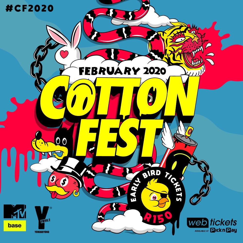 carve_africa's tweet image. @CottonFestJHB is making a return in 2020! @rikyrickworld dropped the art work. Ugh! We are not worthy! 

Beat the FOMO with early bird tickets. 
#CottonFest #Carve #GrooveGuide