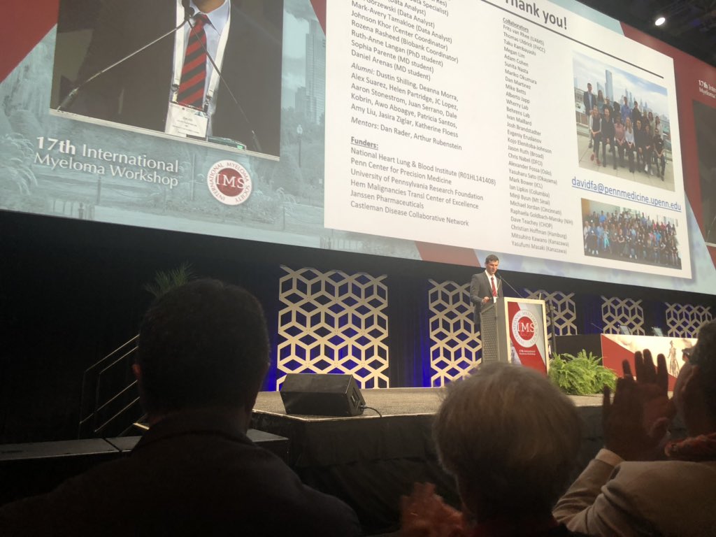 NoopurRajeMD's tweet photo. Inspiarational close of #IMW2019 with David Fajgenbaum RE #castlemans disease #ChasingTheCure https://t.co/DnEyrimeFI
