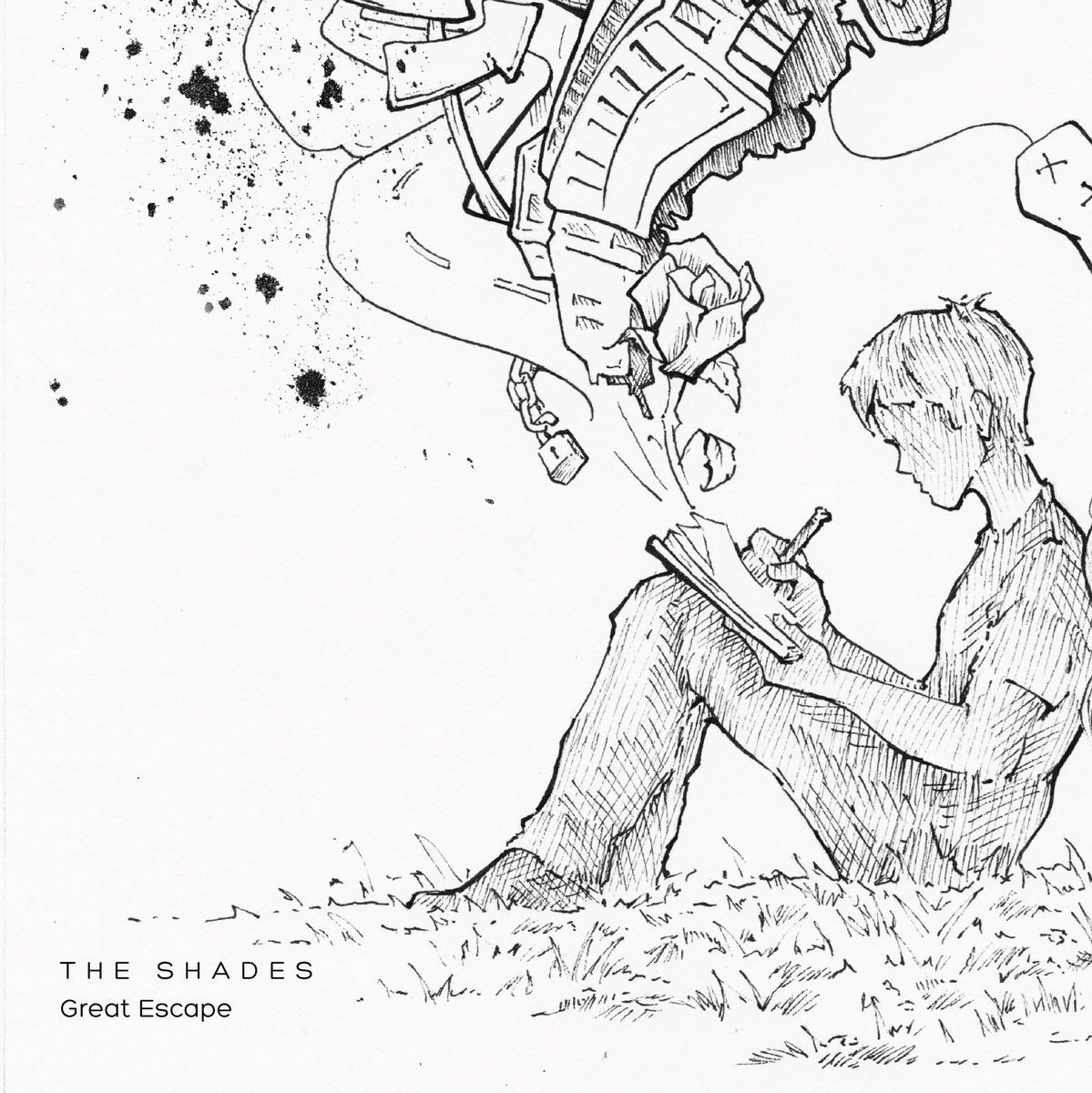 Less than 24 hours until the release of ‘Great Escape’!  Here’s a peek at the official single art, an amazing collab with one of Chicago’s most talented artists, @Shayne_World, and our friends at <a href="/big_foot_media/">Big Foot Media</a>. This is just a small piece of a much larger picture. #DrawTheShades