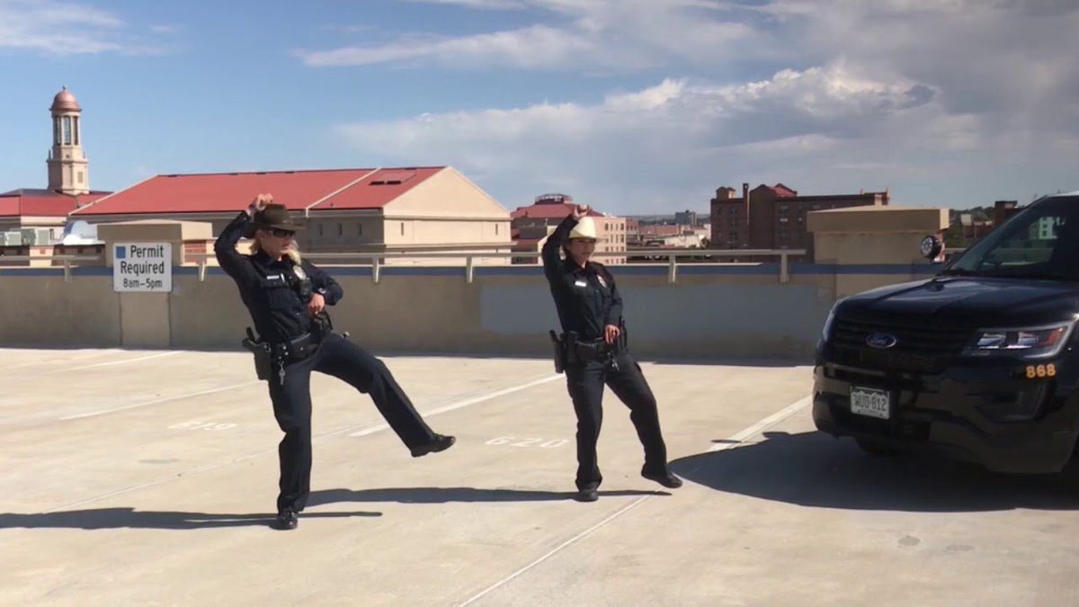 PuebloPolice1's tweet photo. Pueblo Police Department's #GitUpChallenge
YouTube Link: https://t.co/qZHtVUkBj1
After multiple requests from our followers, we did it!
Here is our video for the #GitUpChallenge
Song - The Git Up - by Blanco Brown https://t.co/L6q7FyaqOh