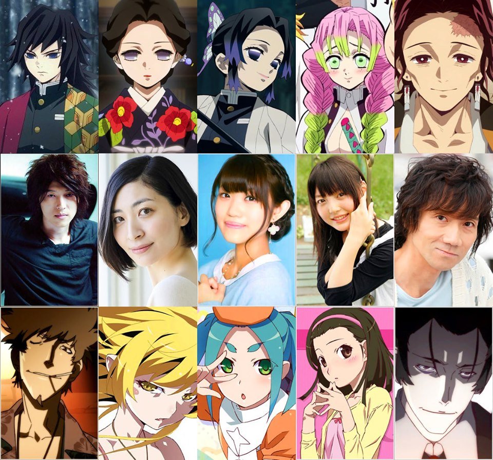 Demon Slayer Kimetsu no Yaiba All Characters Japanese Dub Voice Actors  Seiyuu Same Anime Characters 