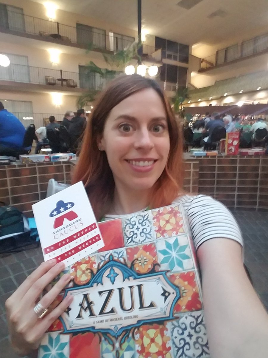 tech_christine's tweet image. Playing some azul at the #prairiecode party! #cardboardcaucus is rocking running the games 😃